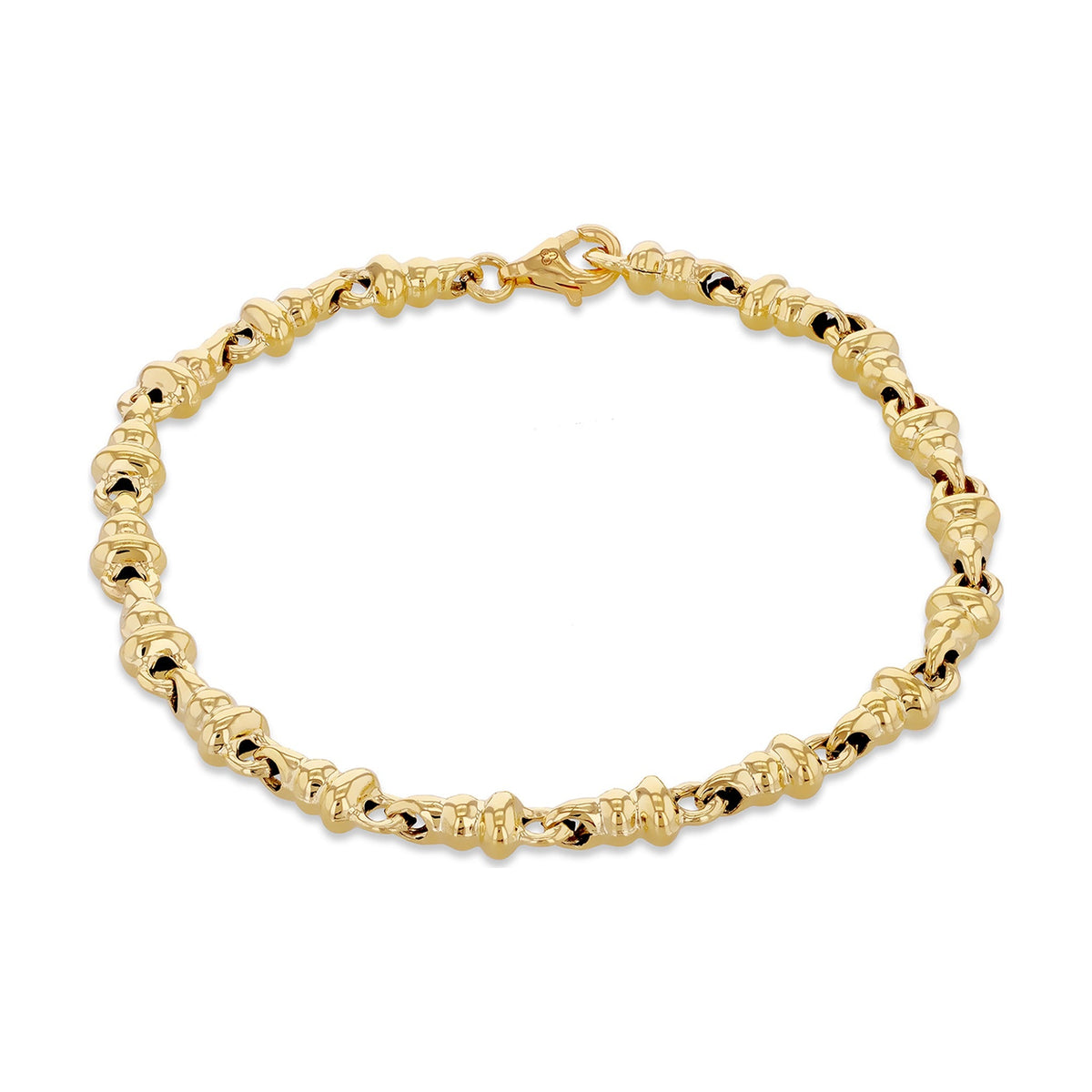 9ct Yellow Gold Dumbbell Link Bracelet