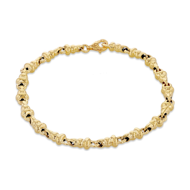 9ct Yellow Gold Dumbbell Link Bracelet