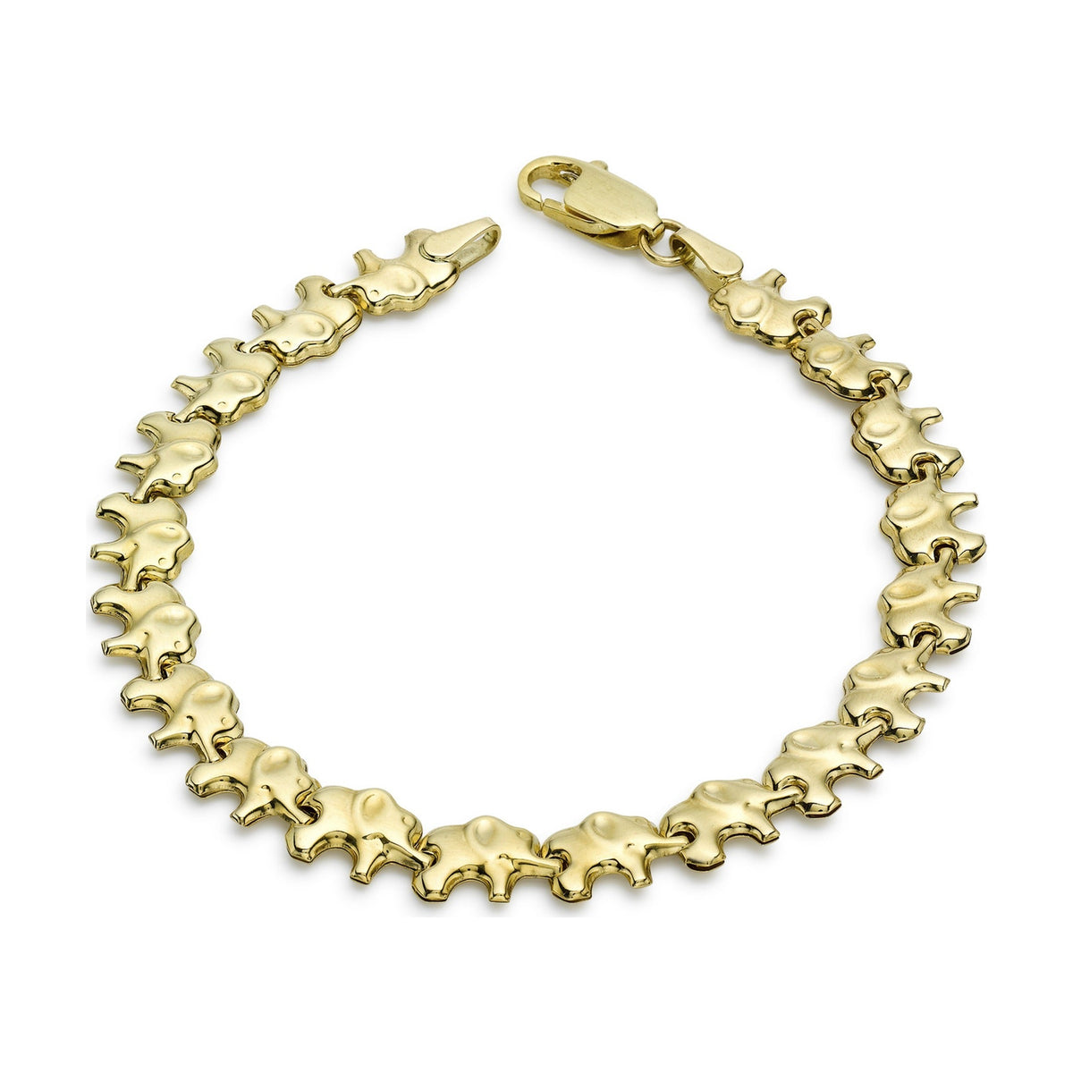 9ct Yellow Gold Elephant Link Bracelet