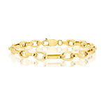 9ct Yellow Gold Fancy Oval and Bar Link Bracelet
