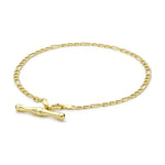9ct Yellow Gold Figaro Albert T-Bar Bracelet — 2.3mm