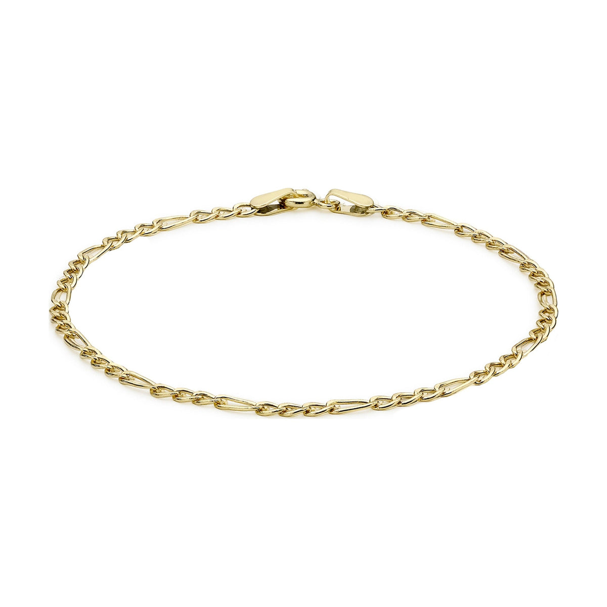 9ct Yellow Gold Figaro Bracelet — 2mm