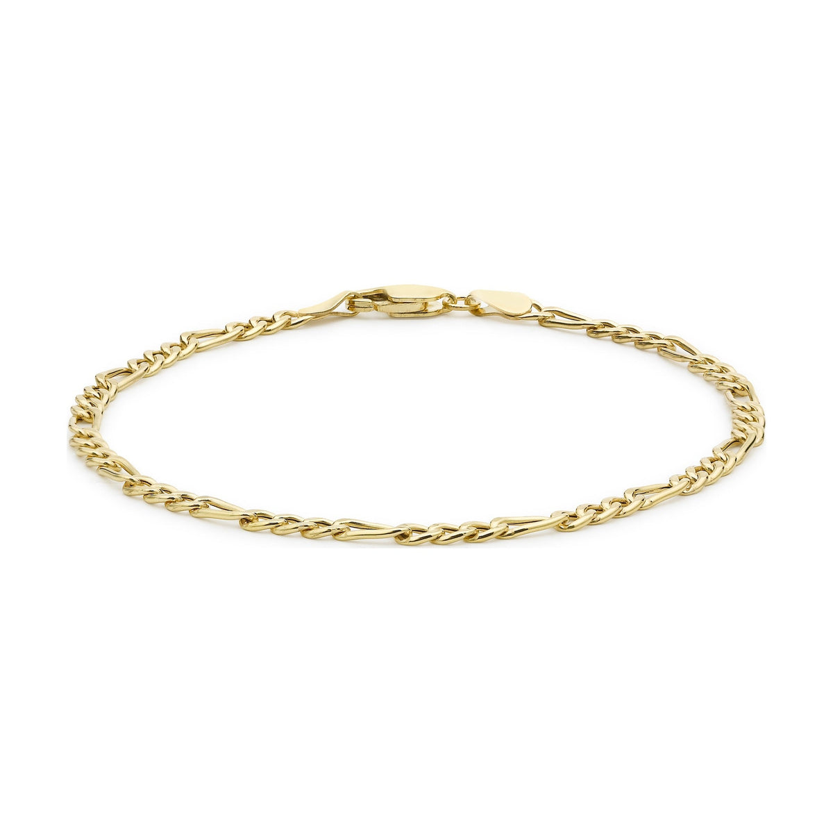 9ct Yellow Gold Figaro Bracelet — 3mm