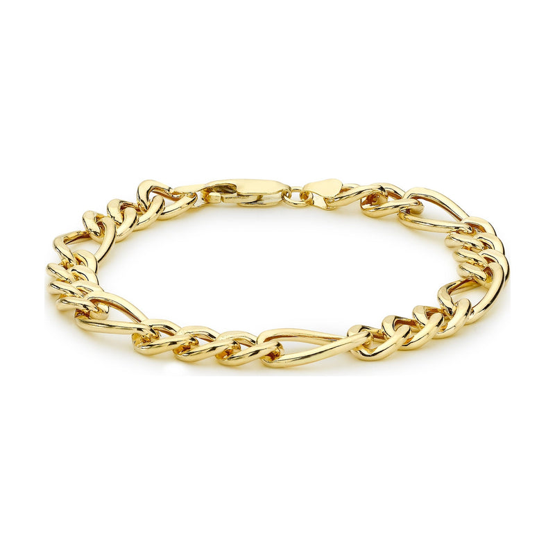 9ct Yellow Gold Figaro Bracelet — 8mm