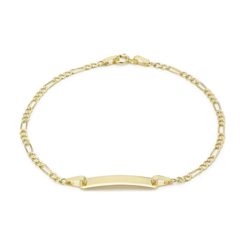 9ct Yellow Gold Figaro ID Bracelet — 1.9mm