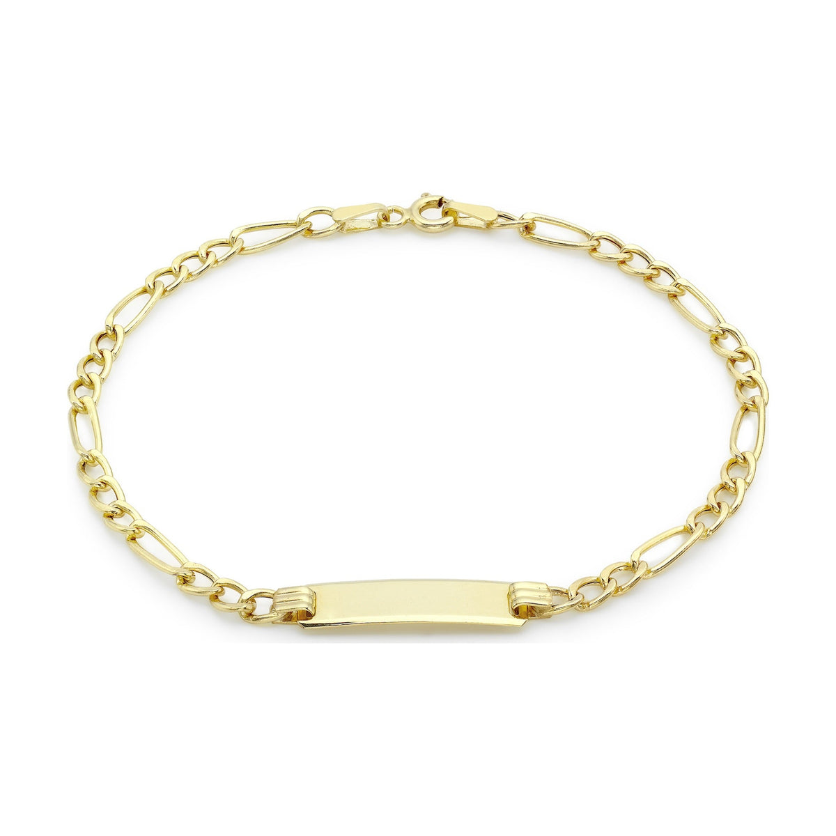 9ct Yellow Gold Figaro ID Bracelet — 2.8mm