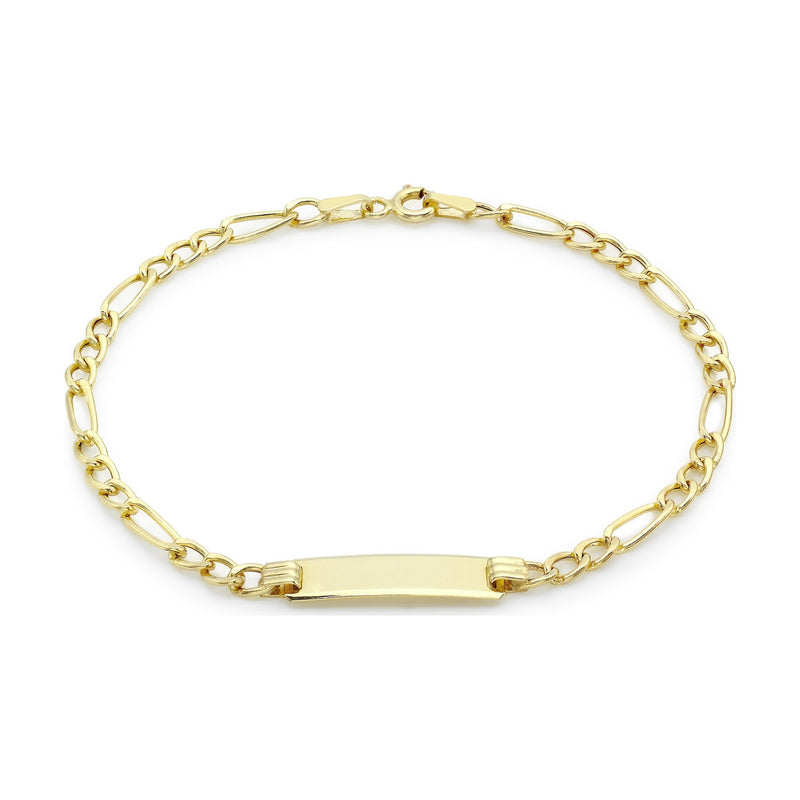 9ct Yellow Gold Figaro ID Bracelet — 2.8mm