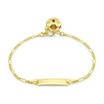 9ct Yellow Gold Figaro ID Bracelet with Heart Padlock — 1.9mm
