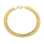 9ct Yellow Gold Figure Eight Double Curb Bracelet — 6mm