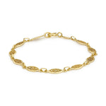 9ct Yellow Gold Filigree Oval Link Bracelet