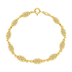 9ct Yellow Gold Filigree Oval Link Bracelet