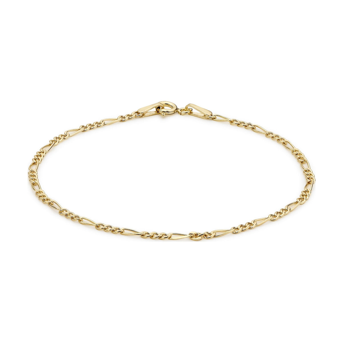9ct Yellow Gold Fine Figaro Bracelet