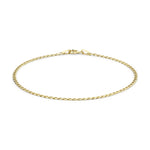 9ct Yellow Gold Flat Curb Bracelet — 2mm