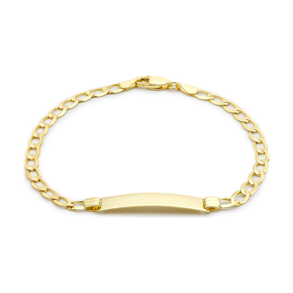9ct Yellow Gold Flat Curb ID Bracelet — 4.6mm
