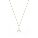 9ct Yellow Gold Freshwater Pearl Initial A Pendant
