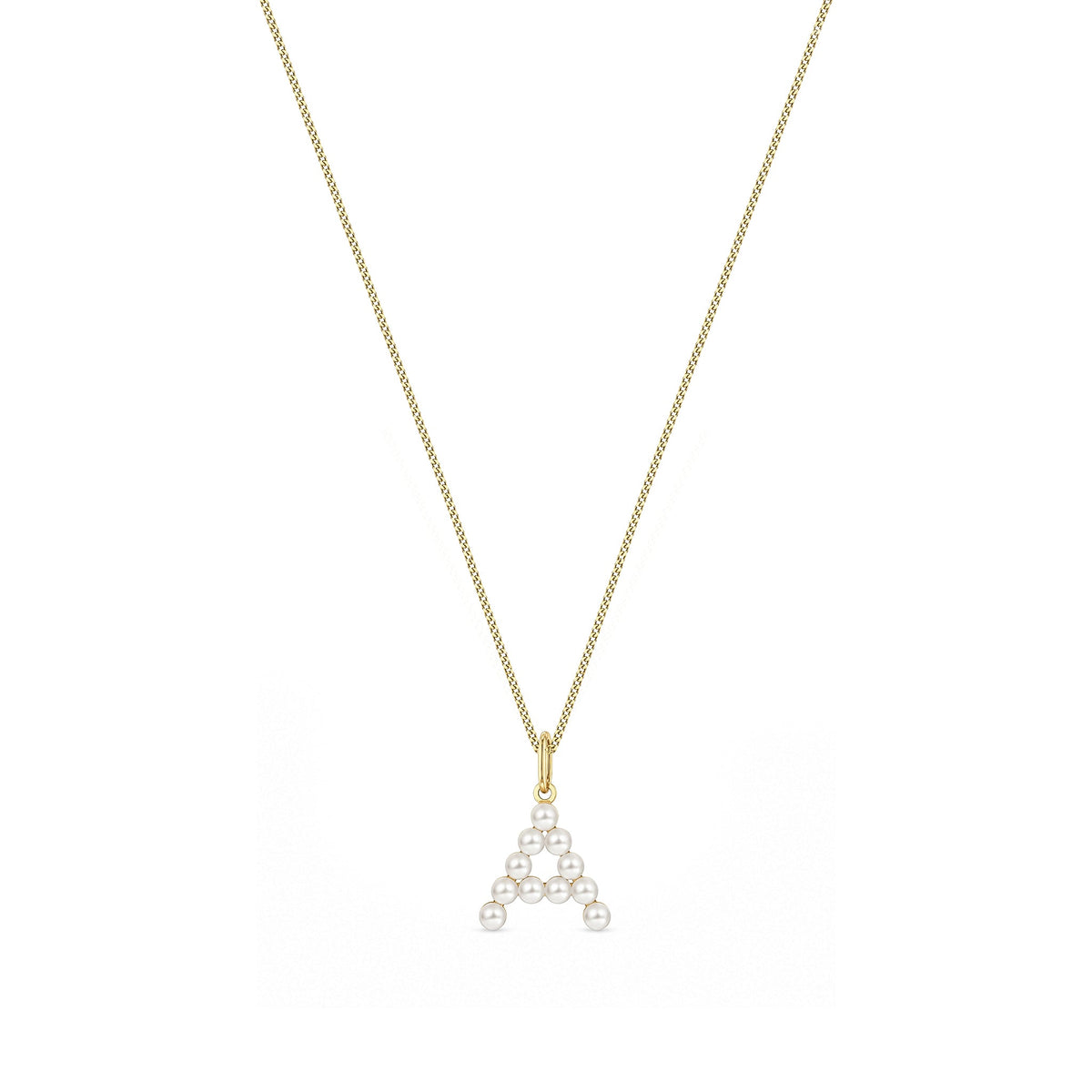9ct Yellow Gold Freshwater Pearl Initial A Pendant