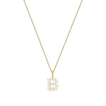 9ct Yellow Gold Freshwater Pearl Initial B Pendant