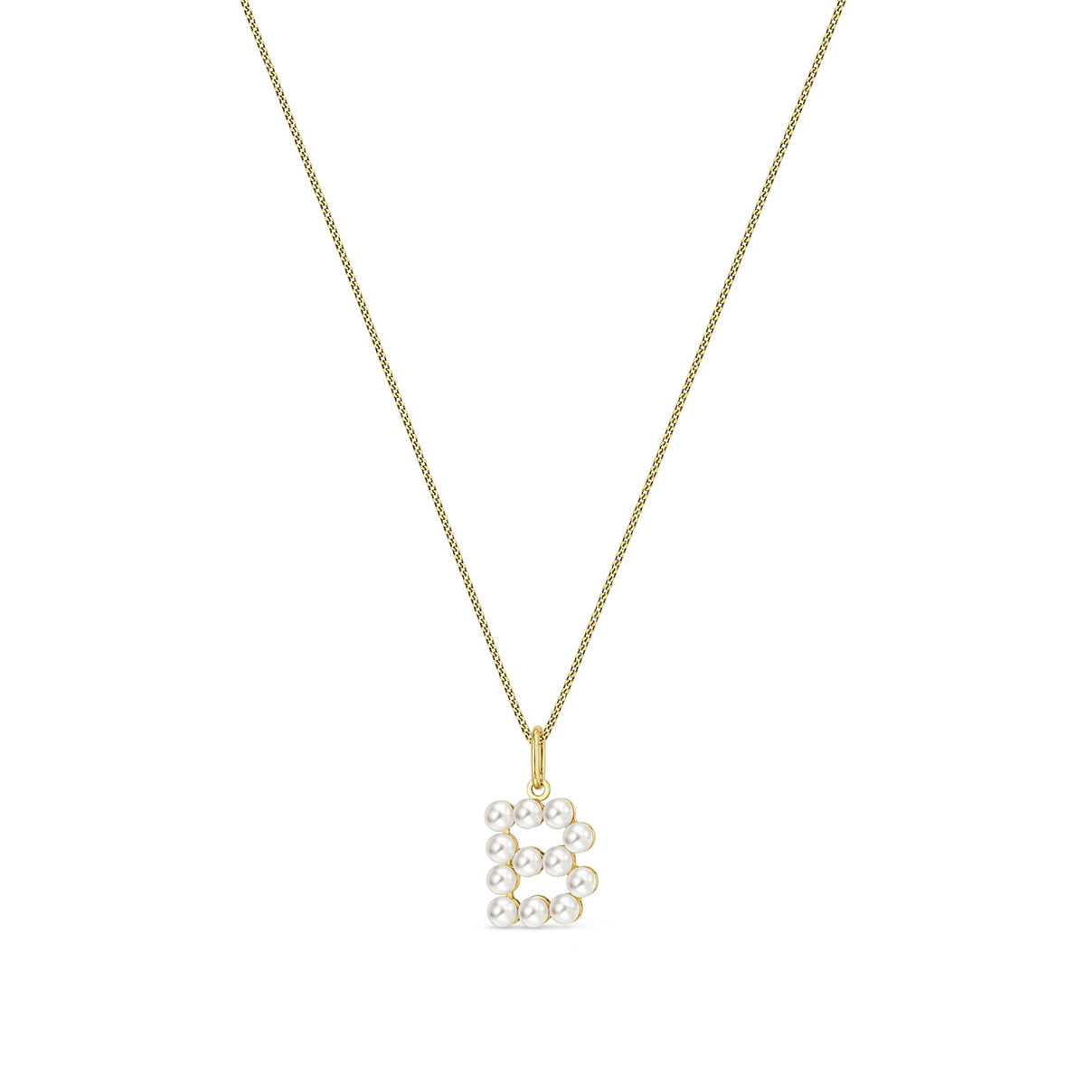 9ct Yellow Gold Freshwater Pearl Initial B Pendant