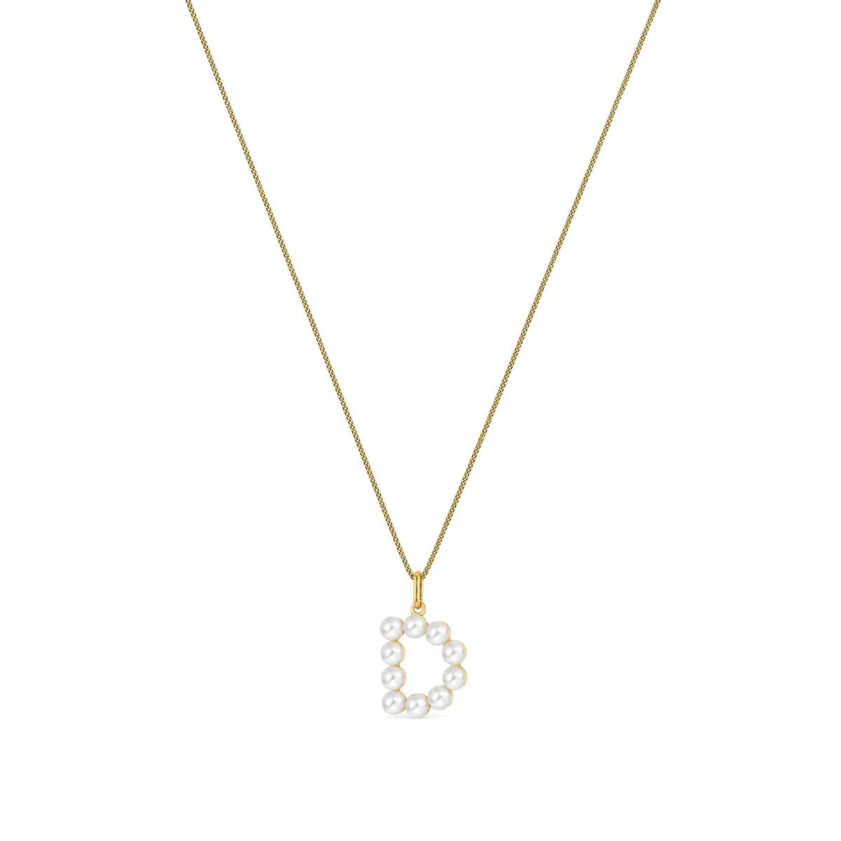 9ct Yellow Gold Freshwater Pearl Initial D Pendant