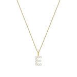 9ct Yellow Gold Freshwater Pearl Initial E Pendant