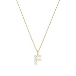 9ct Yellow Gold Freshwater Pearl Initial F Pendant