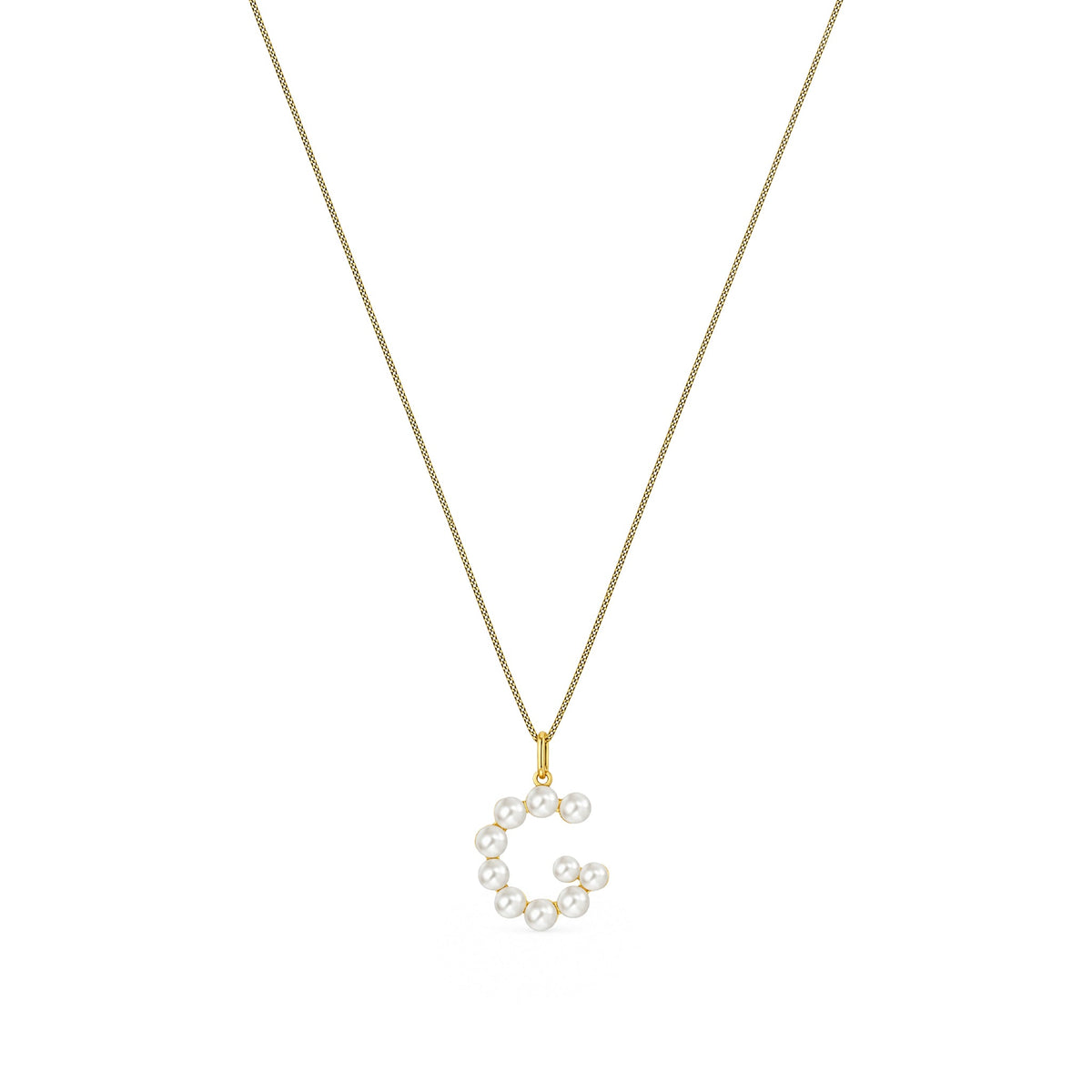 9ct Yellow Gold Freshwater Pearl Initial G Pendant