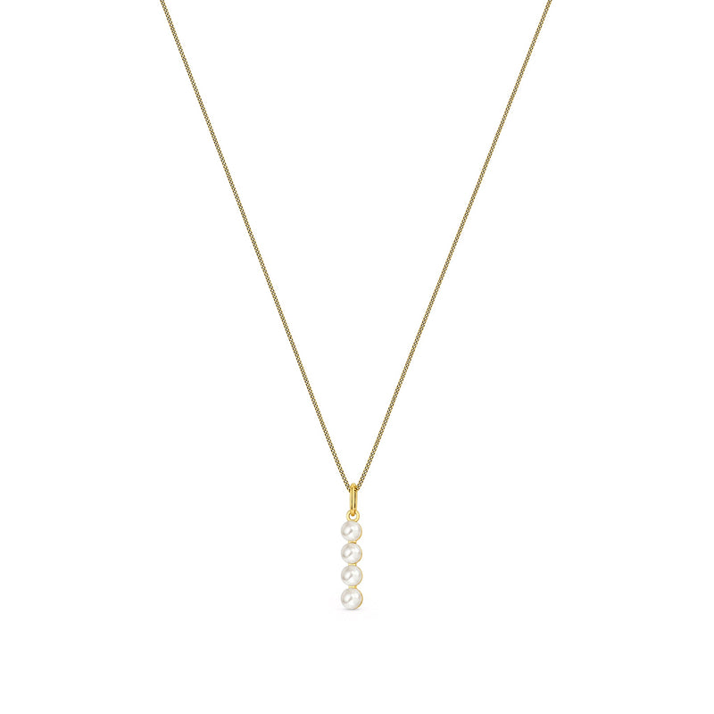 9ct Yellow Gold Freshwater Pearl Initial I Pendant