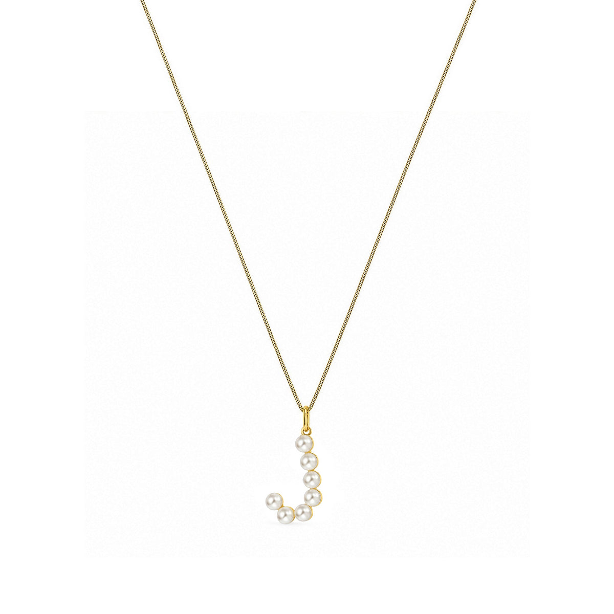 9ct Yellow Gold Freshwater Pearl Initial J Pendant