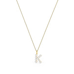 9ct Yellow Gold Freshwater Pearl Initial K Pendant