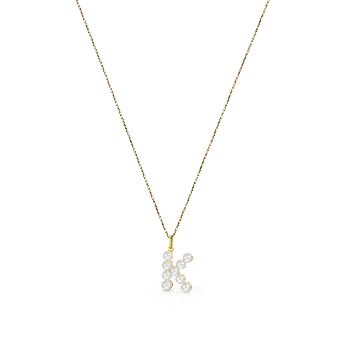 9ct Yellow Gold Freshwater Pearl Initial K Pendant