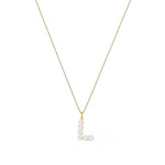 9ct Yellow Gold Freshwater Pearl Initial L Pendant