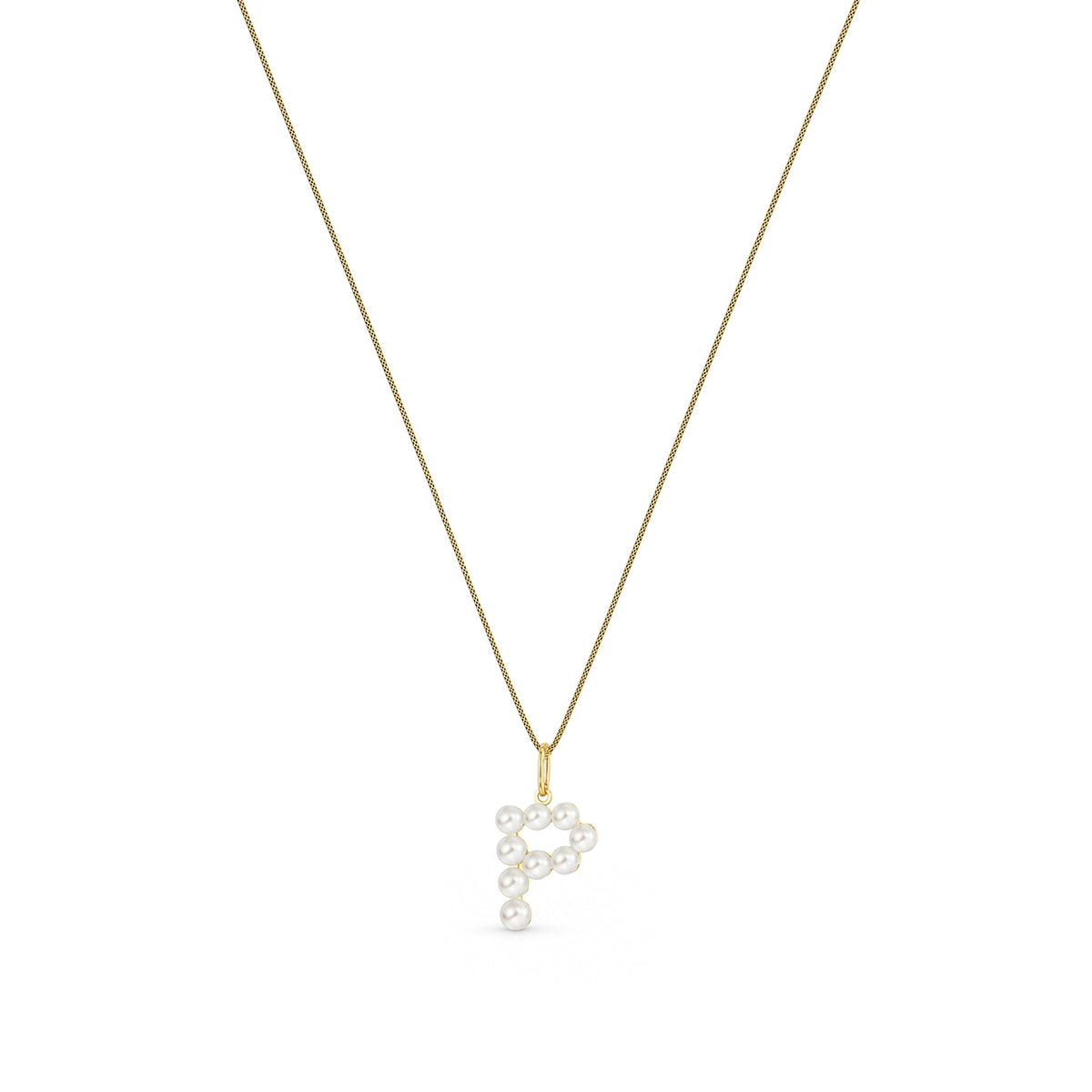9ct Yellow Gold Freshwater Pearl Initial P Pendant