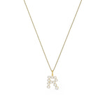 9ct Yellow Gold Freshwater Pearl Initial R Pendant