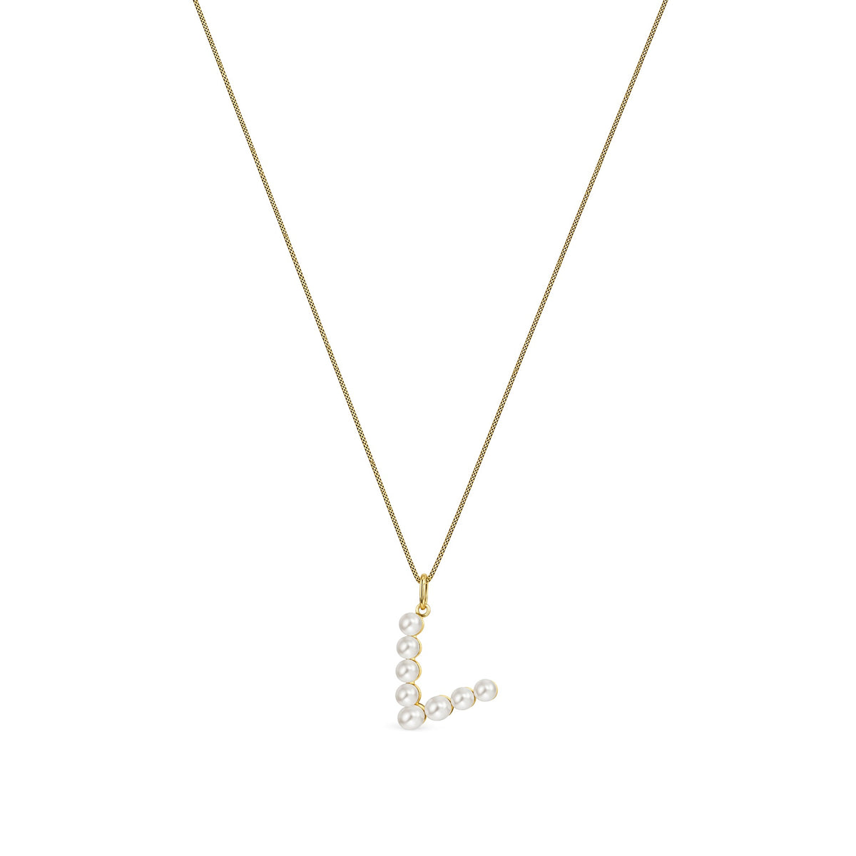 9ct Yellow Gold Freshwater Pearl Initial V Pendant