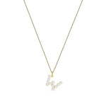 9ct Yellow Gold Freshwater Pearl Initial W Pendant