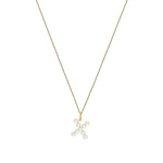 9ct Yellow Gold Freshwater Pearl Initial X Pendant