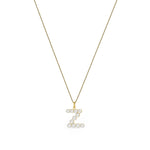 9ct Yellow Gold Freshwater Pearl Initial Z Pendant