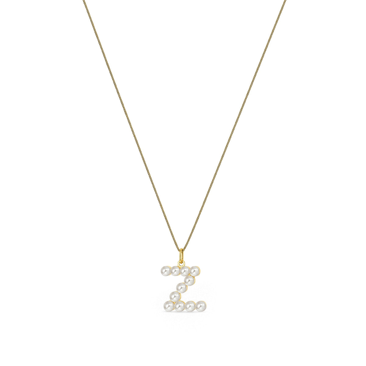 9ct Yellow Gold Freshwater Pearl Initial Z Pendant