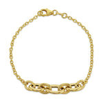 9ct Yellow Gold Graduated Curb Link Centre Bracelet