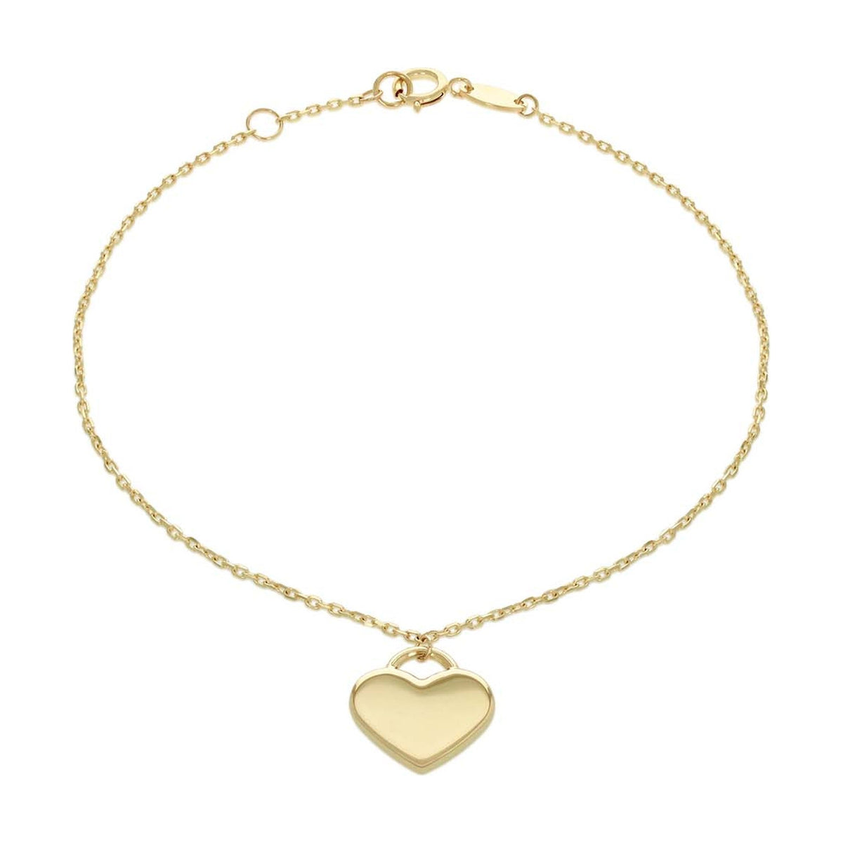 9ct Yellow Gold Heart Drop Bracelet