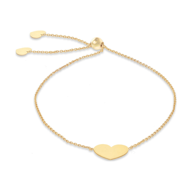 9ct Yellow Gold Heart Slider Bracelet