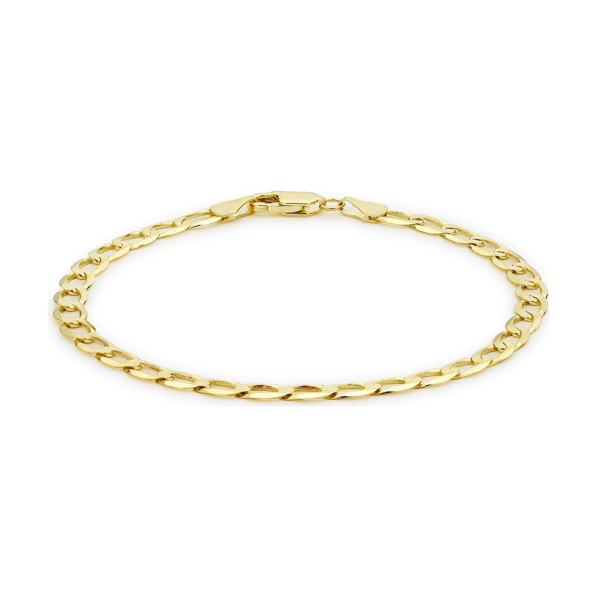 9ct Yellow Gold Heavyweight Open Curb Bracelet — 4mm