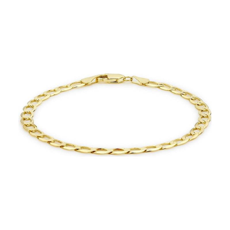 9ct Yellow Gold Heavyweight Open Curb Bracelet — 4mm