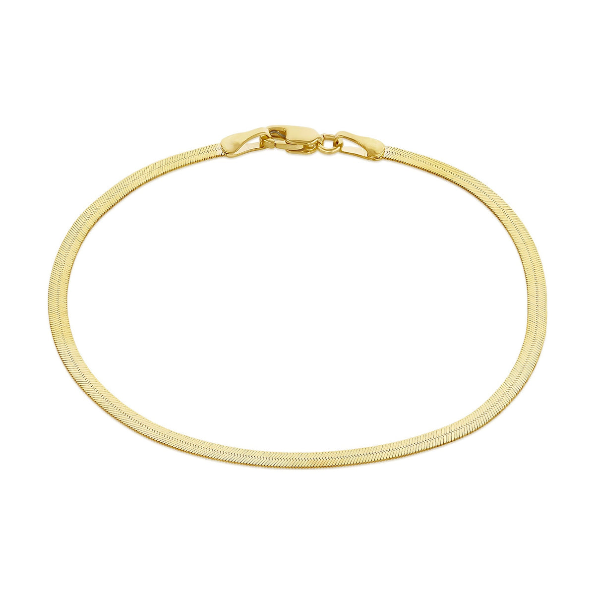 9ct Yellow Gold Herringbone Bracelet — 2mm