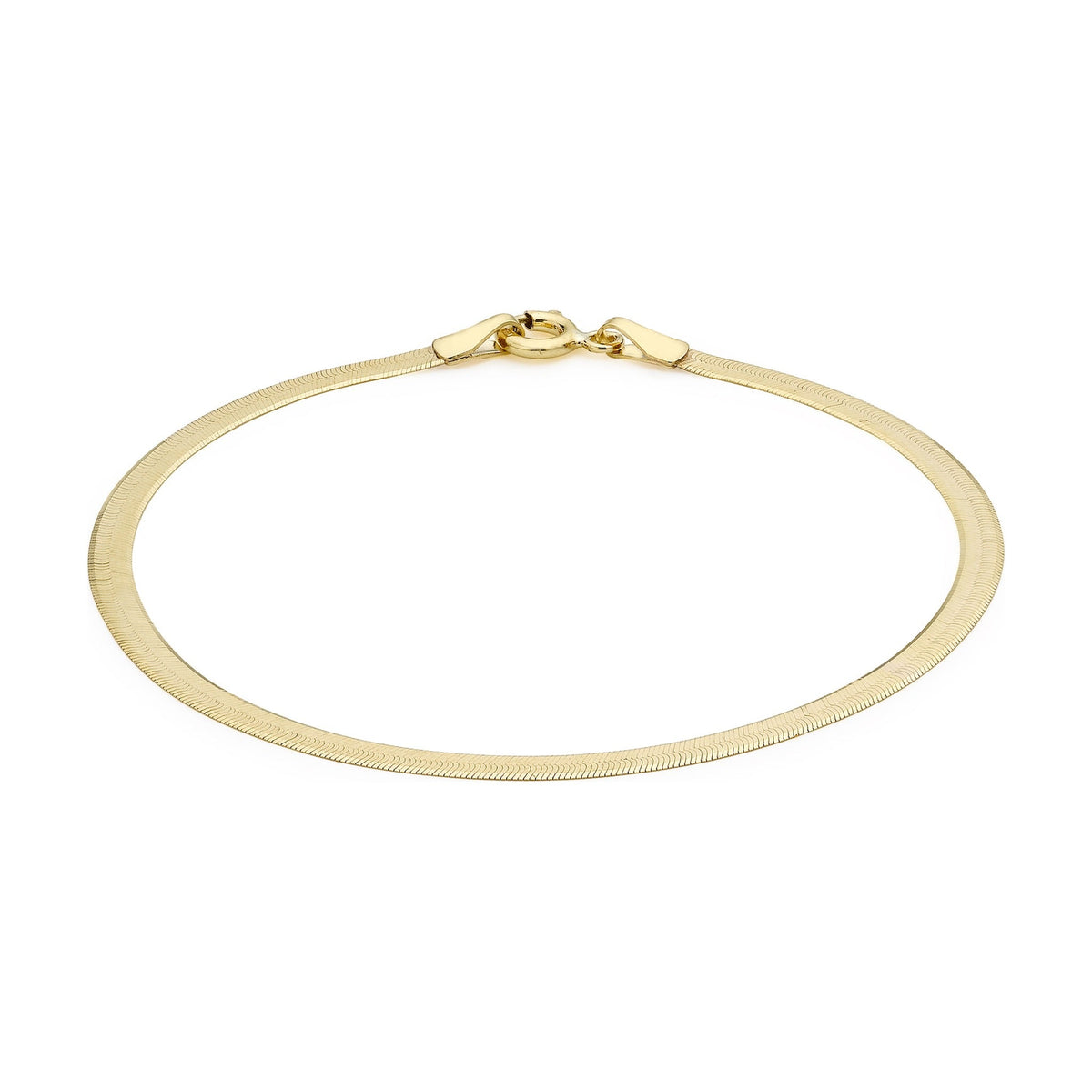 9ct Yellow Gold Herringbone Bracelet — 3mm
