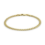 9ct Yellow Gold Hollow Curb Bracelet — 4mm