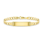 9ct Yellow Gold Hollow Curb ID Bracelet — 6.5mm