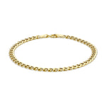 9ct Yellow Gold Hollow Flat Curb Bracelet — 4mm