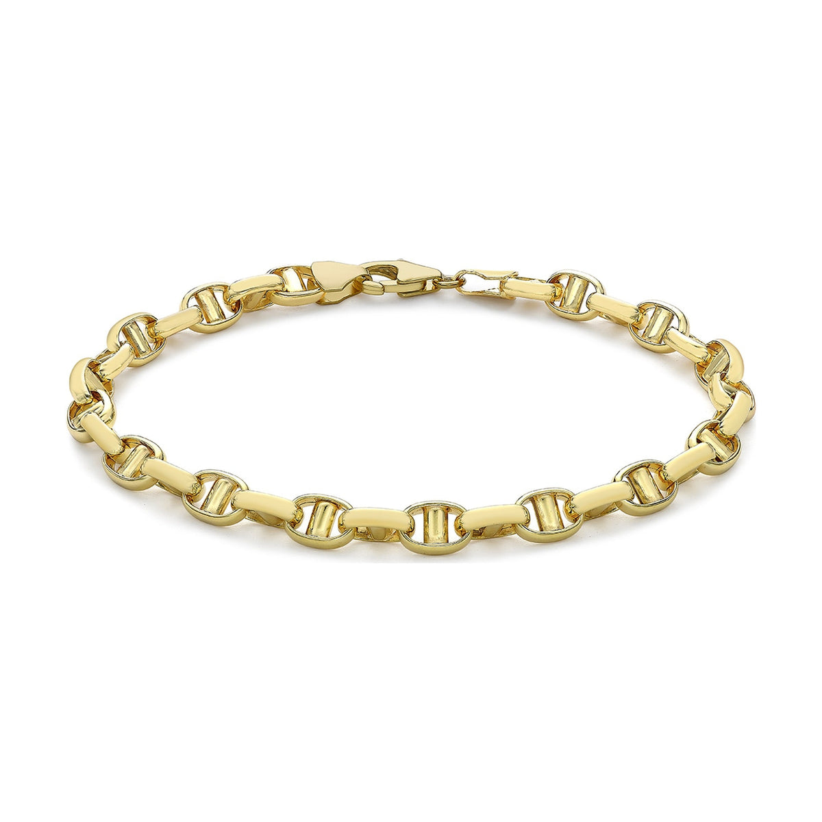 9ct Yellow Gold Hollow Mariner Link Bracelet — 5.5mm
