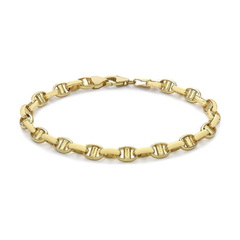 9ct Yellow Gold Hollow Mariner Link Bracelet — 5.5mm